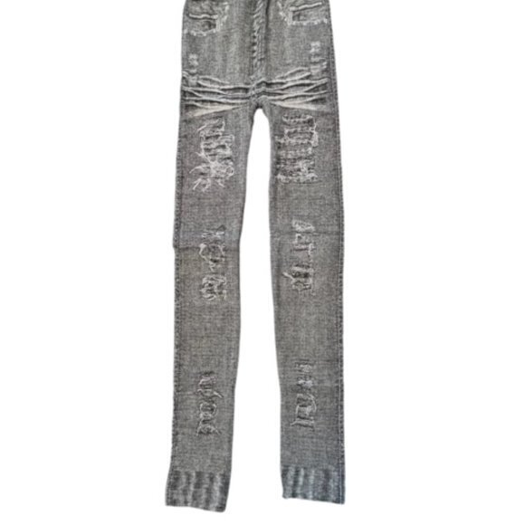 🛍️2 for $25 Sale🛍️ Faux Denim Jean Leggings‎ Slim Stretch FLEECE LINED XXS NEW - Picture 7 of 10